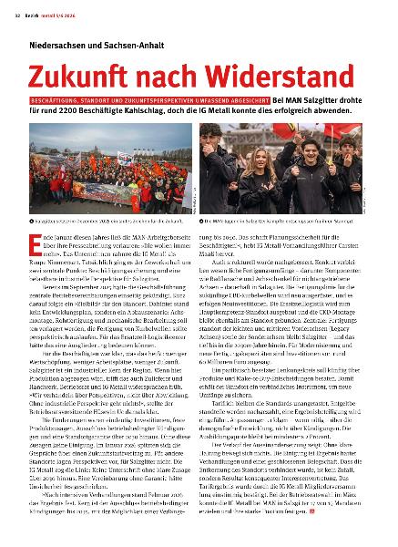 metall - Regionalseiten Niedersachsen und Sachsen-Anhalt Mai/Juni 2026