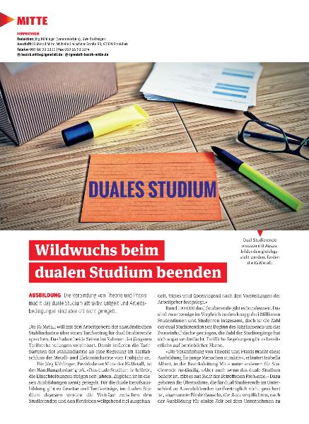 metallzeitung - Regionalseiten Mitte Juli/August 2021