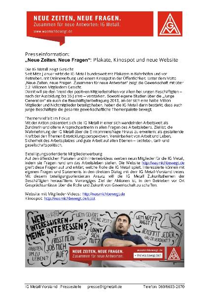 13 21 1 Kampagne Neue Zeiten Neue Fragen Jahrespressekonferenz