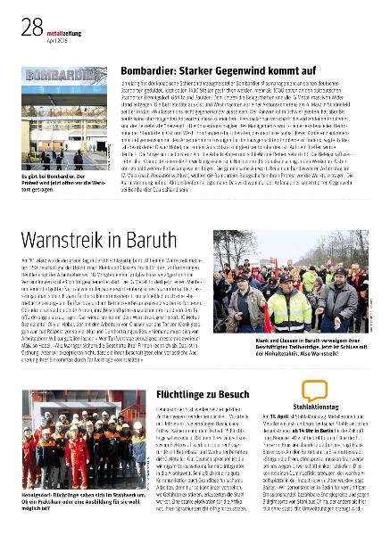 metallzeitung - Regionalseiten Berlin-Brandenburg-Sachsen April 2016
