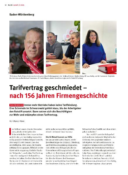 metall - Regionalseiten Baden-Württemberg 1/2 2024