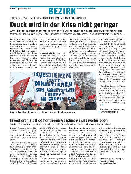 metallzeitung - Regionalseiten Baden-Württemberg Februar 2009