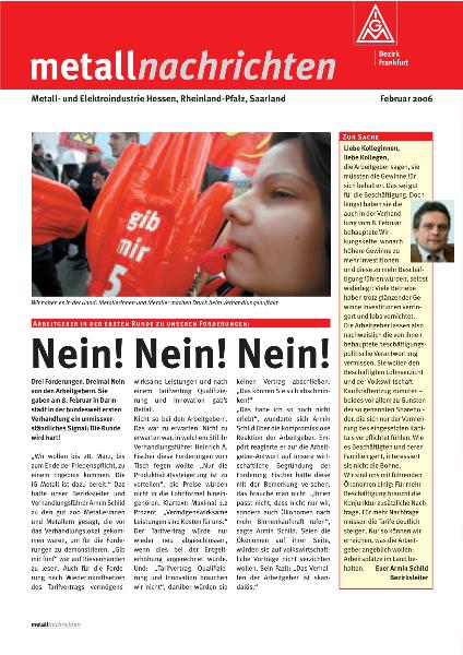Tarifgebiete Hessen, Rheinland-Pfalz, Saarland: Nein! Nein! Nein!, Februar 2006