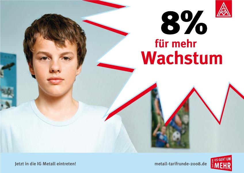 Plakatmotiv ''8 Prozent für mehr Wachstum''