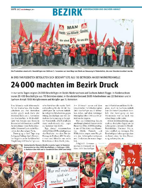 metallzeitung - Regionalseiten Niedersachsen und Sachsen-Anhalt Dezember 2008