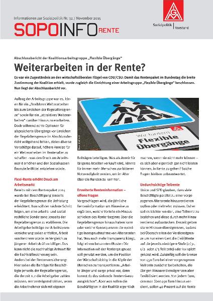 Sopo Info Nr. 32: Abschlussbericht der Koalitionsarbeitsgruppe 