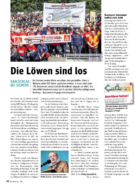 metallzeitung - Regionalseiten Nordrhein-Westfalen Juli 2015