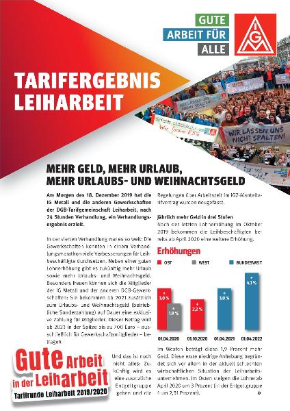 Tarifergebnis Leiharbeit: Mehr Geld, mehr Urlaub, mehr Urlaubs- und Weihnachtsgeld