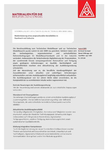 Neuordnung Technischer Modellbauer