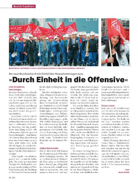 metall-Regionalseiten Frankfurt Januar/Februar 2005