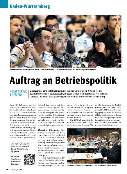 metallzeitung - Regionalseiten Baden-Württemberg Dezember 2013