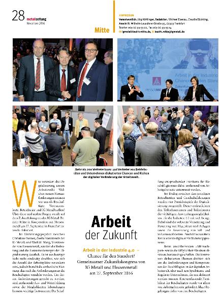 metallzeitung - Regionalseiten Mitte November 2016