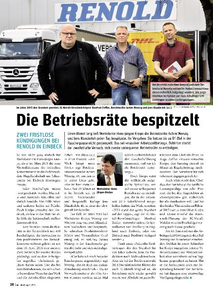 metallzeitung - Regionalseiten Niedersachsen und Sachsen-Anhalt Juni 2015