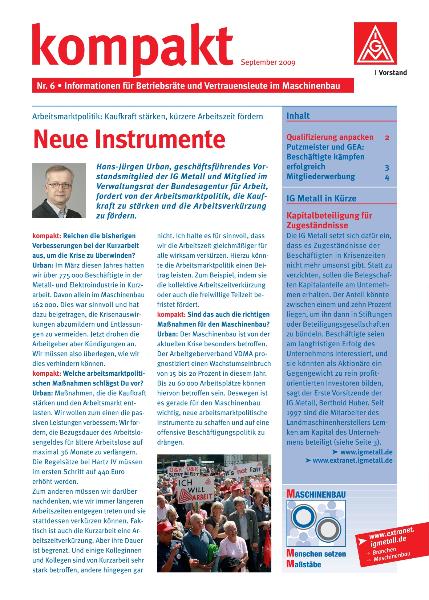 kompakt Nr. 6 / September 2009: Arbeitsmarktpolitik