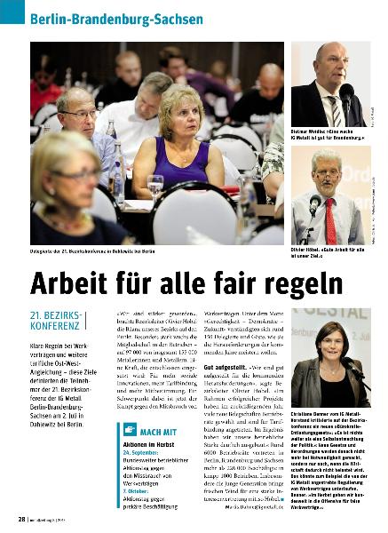 metallzeitung - Regionalseiten Berlin-Brandenburg-Sachsen August 2015