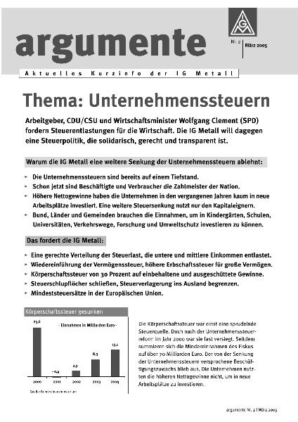 argumente 02-2005 Steuern