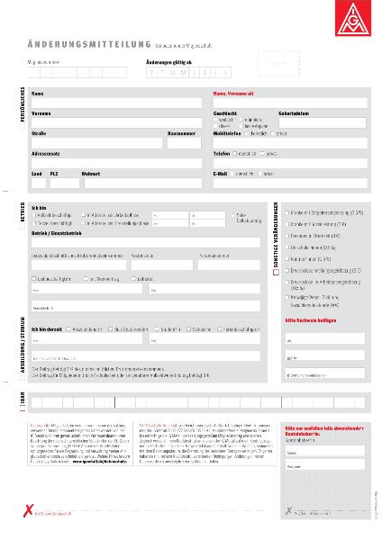 Änderungsmitteilung DIN A4