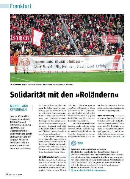 metallzeitung - Regionalseiten Frankfurt Januar 2012