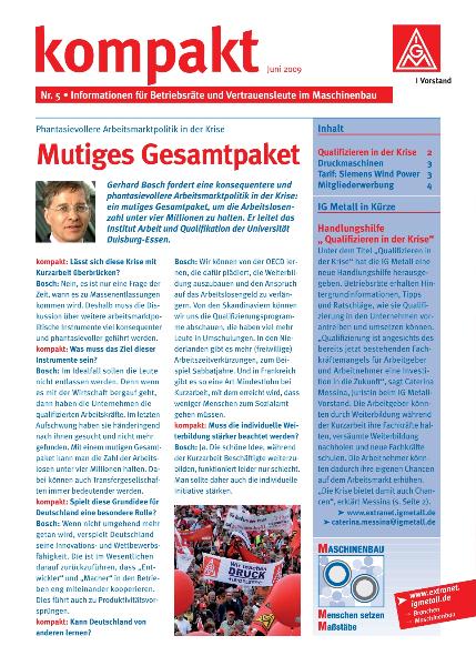 kompakt Nr. 5 / Juni 2009: Qualifizieren in der Krise
