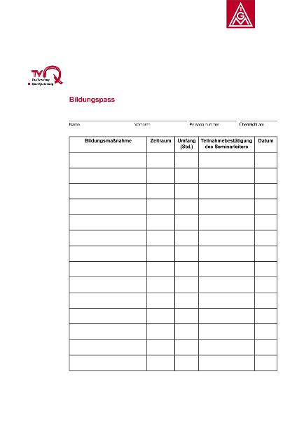 Dokumente zur Handlungshilfe Qualifzierung - Bildungspass