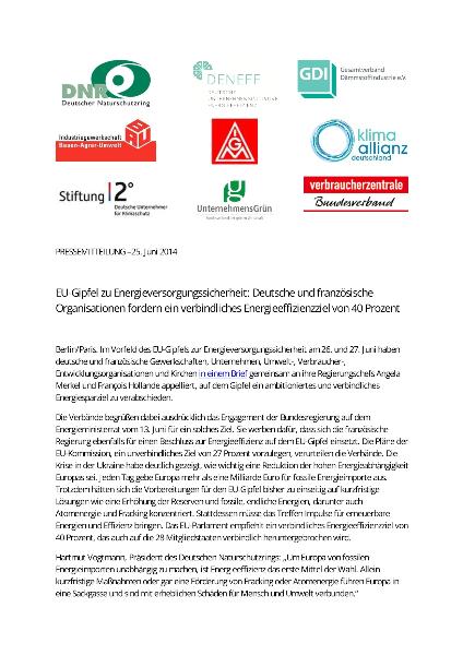 Pressemitteilung: EU-Gipfel zu Energieversorgungssicherheit