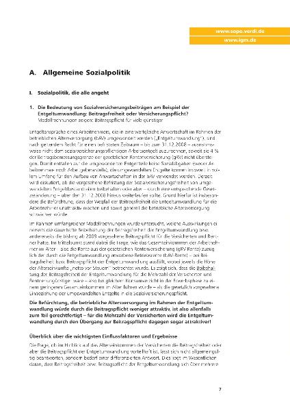 Sozialpolitische Informationen Nr. 2 / 2007: Allgemeine Sozialpolitik