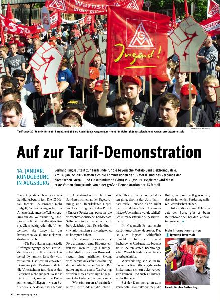 metallzeitung - Regionalseiten Bayern Januar 2015