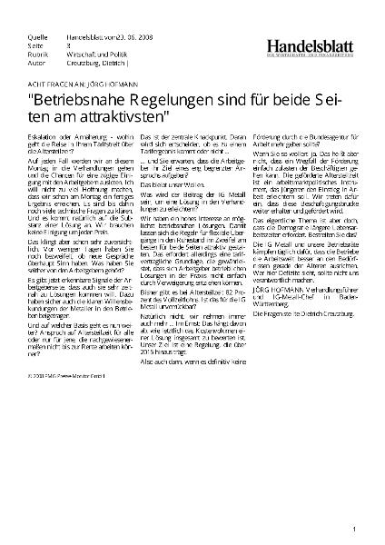 Betriebsnahe Regelungen sind für beide Seiten am attraktivsten