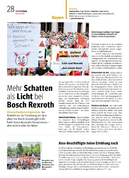 metallzeitung - Regionalseiten Bayern Oktober 2016