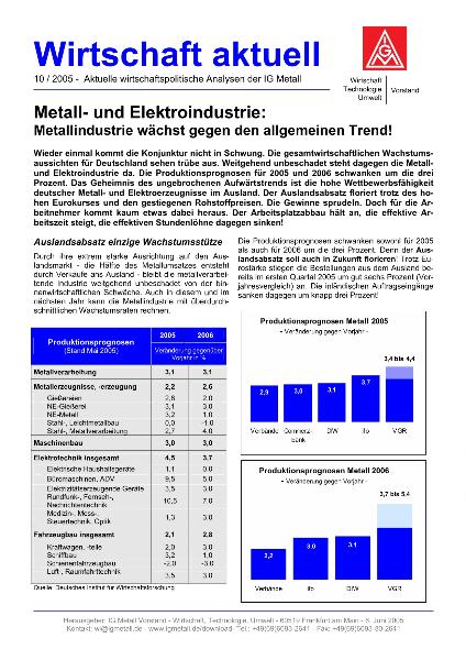 Wirtschaft aktuell 10/2005