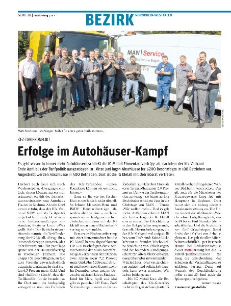 metallzeitung - Regionalseiten Nordrhein-Westfalen Juli 2008