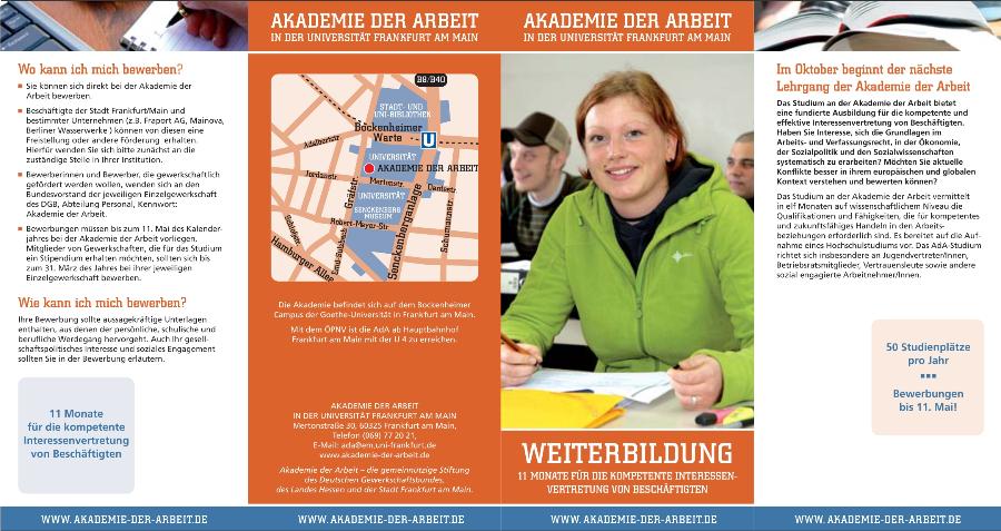 Akademie für Arbeit: Weiterbildung. 11 Monate für die kompetente Interessenvertretung von Beschäftigten