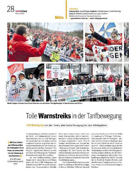 metallzeitung - Regionalseiten Mitte Februar 2018