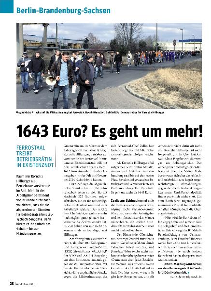 metallzeitung - Regionalseiten Berlin-Brandenburg-Sachsen, April 2015