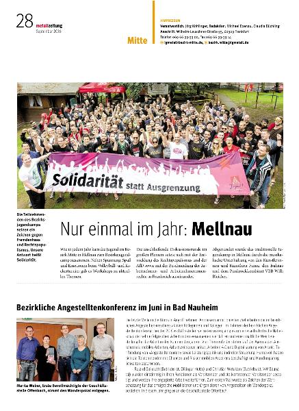 metallzeitung - Regionalseiten Mitte September 2016