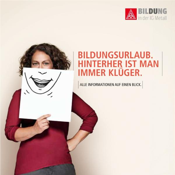  Broschüre: Bildungsurlaub. Hinterher ist man immer klüger. Alle Informationen auf einen Blick