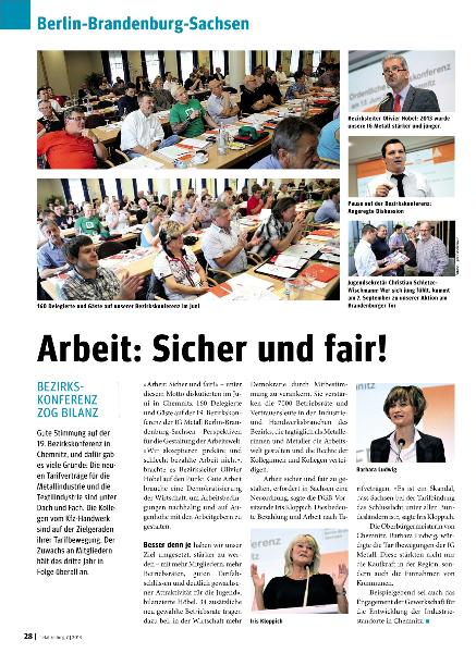 metallzeitung - Regionalseiten Berlin-Brandenburg-Sachsen Juli 2013
