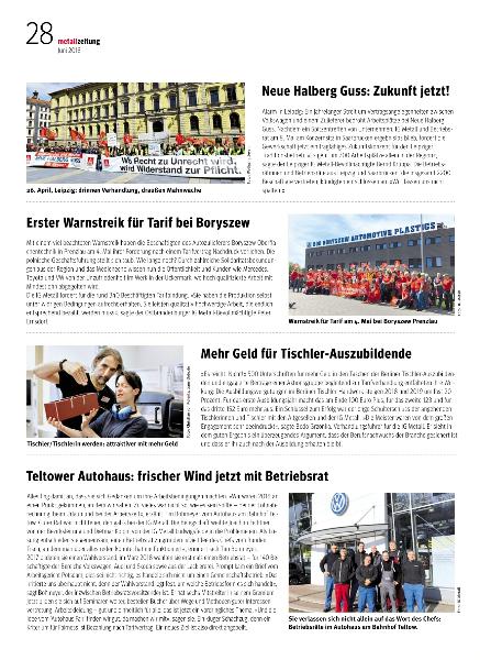 metallzeitung - Regionalseiten Berlin-Brandenburg-Sachsen Juni 2018