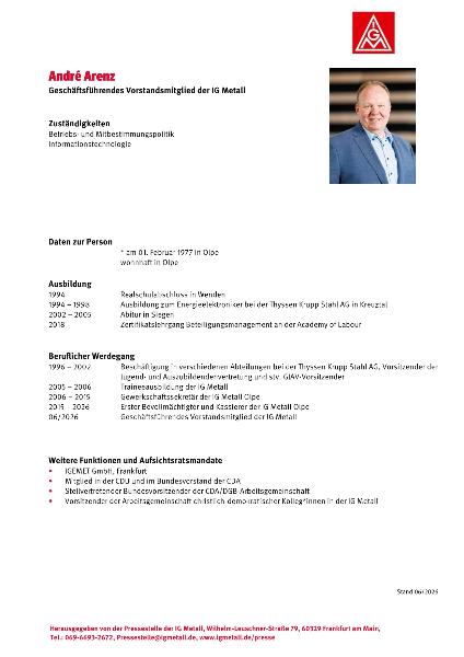 Lebenslauf von André Arenz