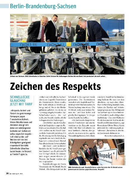 metallzeitung - Regionalseiten Berlin-Brandenburg-Sachsen Oktober 2011
