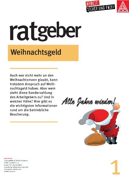 Ratgeber Weihnachtsgeld