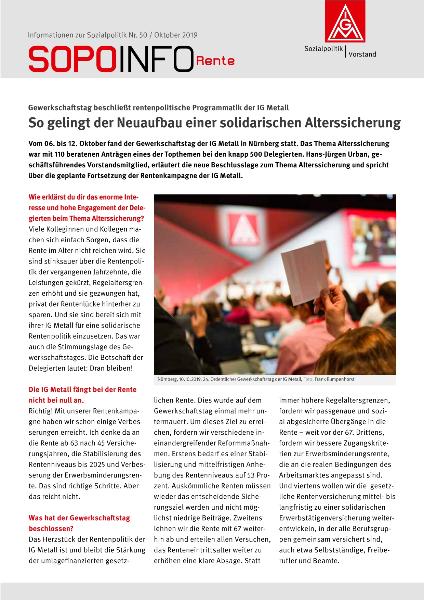 So gelingt der Neuaufbau einer solidarischen Alterssicherung SOPOINFO Nr. 50