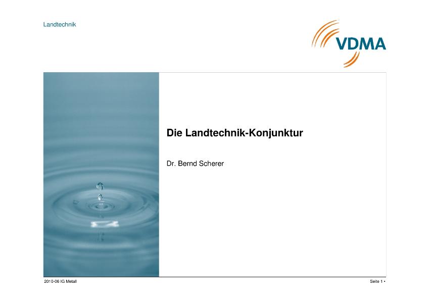 Landtechnik: Konjunktur