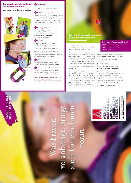 Plakatflyer zum Aktionswerbemonat Frauen, Beilage der direkt 2/2015