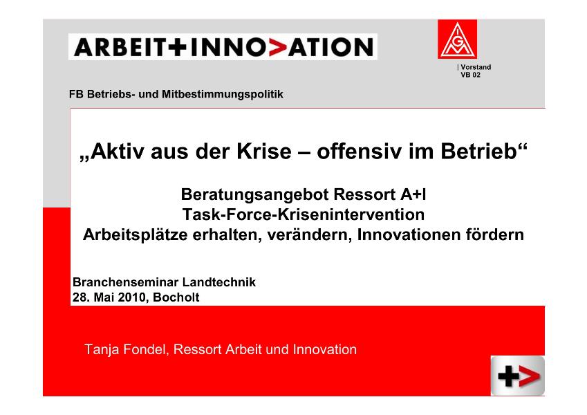 Landtechnik: Aktiv aus der Krise - offensiv im Betrieb