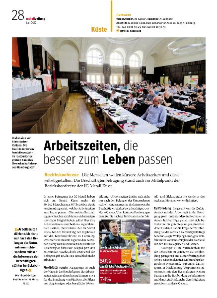 metallzeitung - Regionalseiten Küste Juni 2017