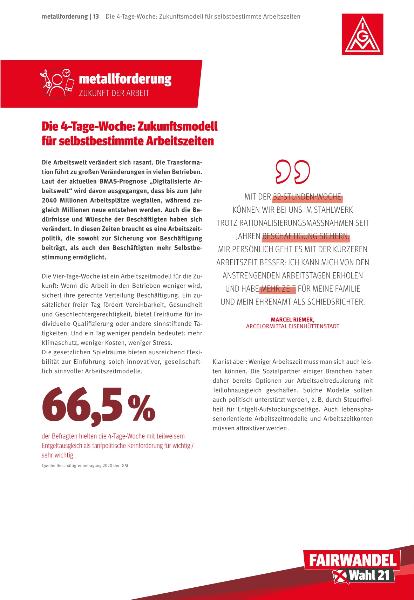 Wahl 2021: metallforderung | Die 4-Tage-Woche: Zukunftsmodell für selbstbestimmte Arbeitszeiten