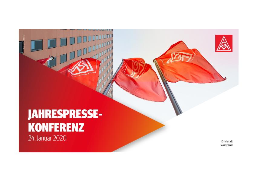 Foliensatz zur Jahrespressekonferenz 2020 der IG Metall, Frankfurt am Main, 24. Januar 2020