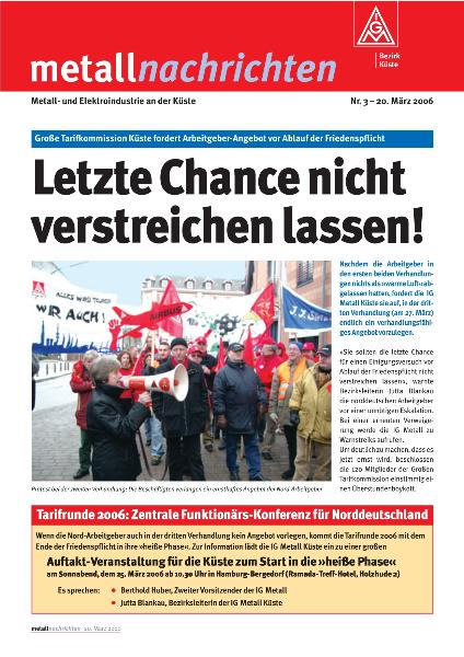 Bezirk Küste: Letzte Chance nicht verstreichen lassen!, Nr. 3 - 20. März 2006