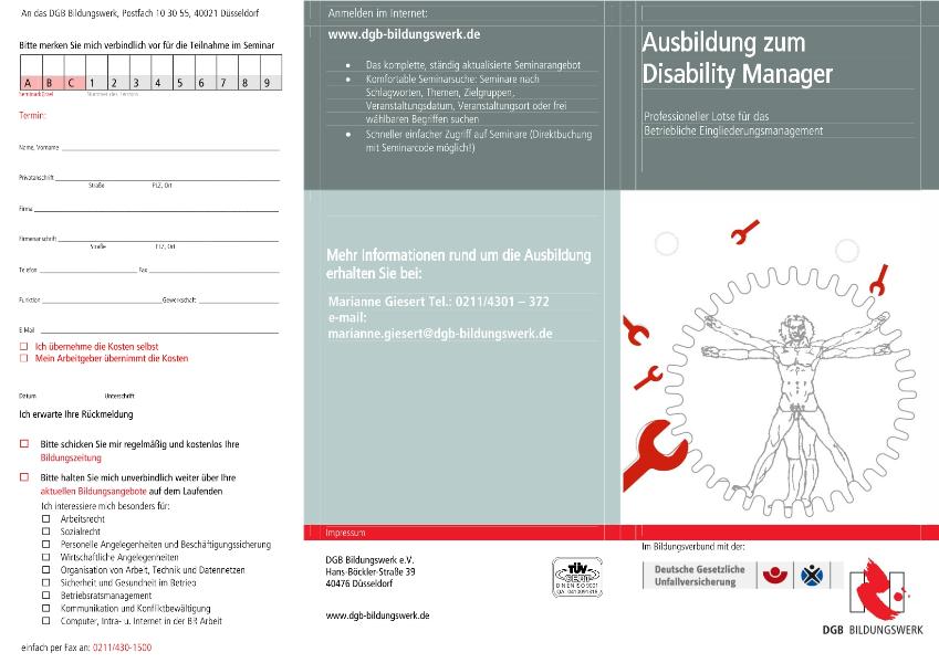 Flyer: Ausbildung zum Disability Manager